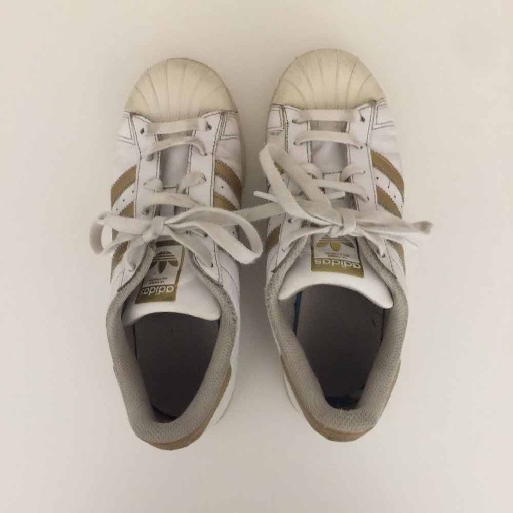Adidas Superstar J B39402 Big Kids Gold/White